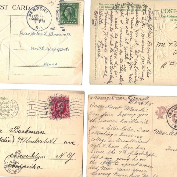 Lot of 4 Antique Christmas Postcards - Lot 928 - Picture 2 of 2